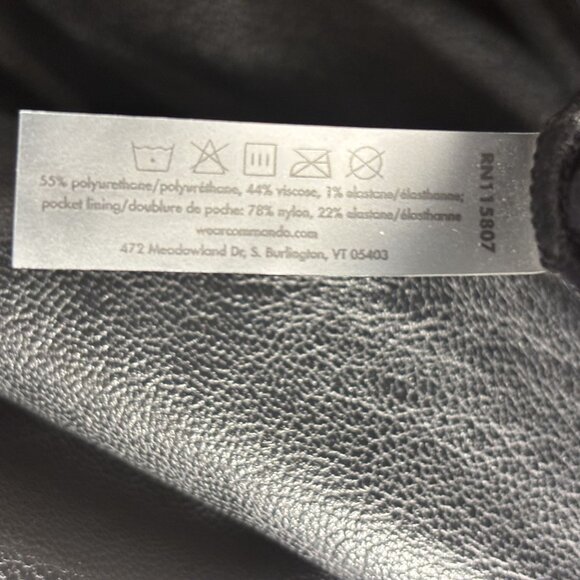 Commando Black Faux Leather Jogger Pants With Elastic Waistband & Cuffed Ankles - Picture 10 of 12